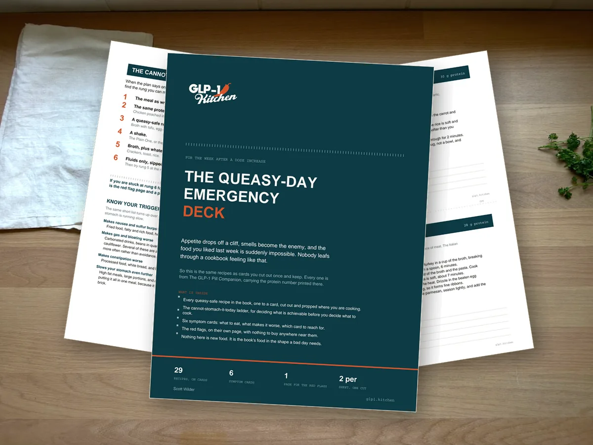 The Queasy-Day Emergency Deck, printed as cards.